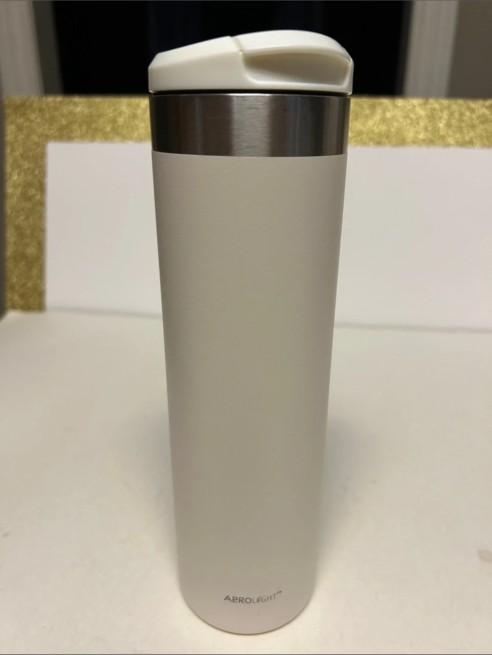 Stanley 20oz White Stainless Accent Travel Mug